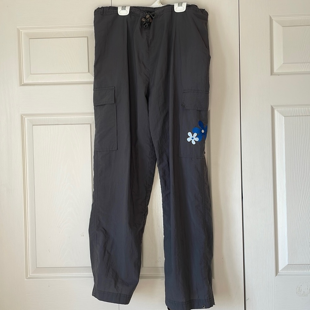 Vintage grey thin artist pants with drawstring